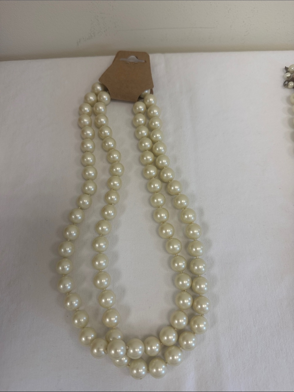 J. Crew Ivory Pearl Double-Strand Necklace
